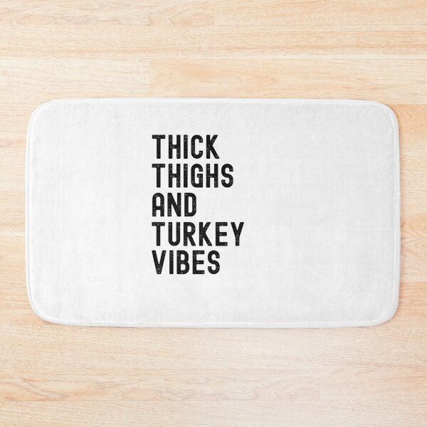 Item preview, Thick Thighs and Turkey Vibes funny thanksgiving workout gym designed and sold by snowry.