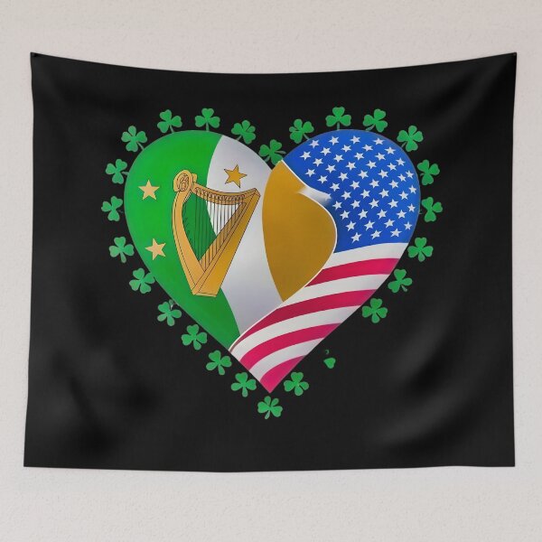 Item preview, American Irish Heart USA Ireland Flags Joined designed and sold by OliDesigns.