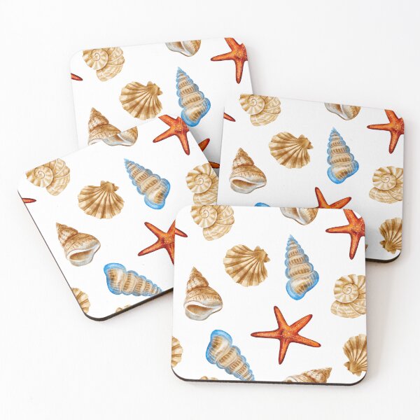 Item preview, Shells and starfish, seamless marine parterre  designed and sold by Nastasiakhmnk.