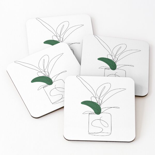 Item preview, Minimalist Botanical Line Art with Deep Green Accent designed and sold by Denny-Danny.