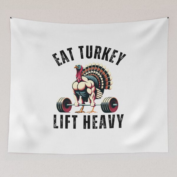 Item preview, Eat Turkey Lift heavy funny thanksgiving gym muscle turkey designed and sold by snowry.
