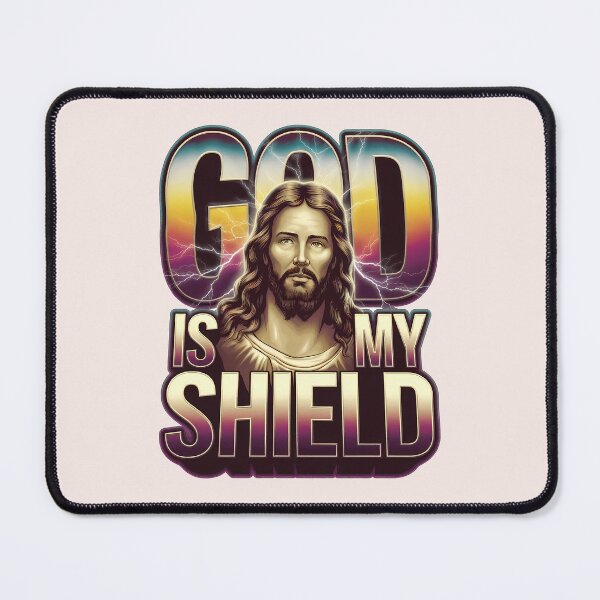 Item preview, God is My Shield 2 Samuel 22:31 | Bootleg Jesus Art | Christian Streetwear designed and sold by KnitLuv.