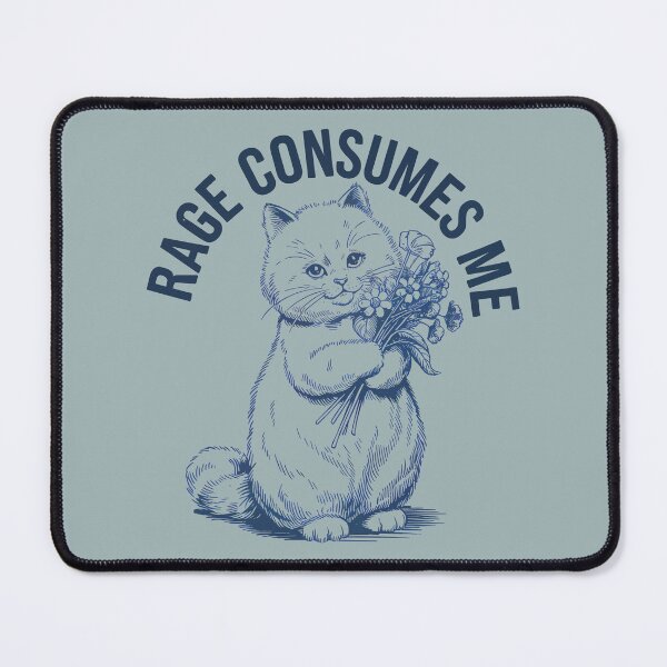 Item preview, Rage consumes me Cute cat with bouquet of flowers designed and sold by Lichtisign.