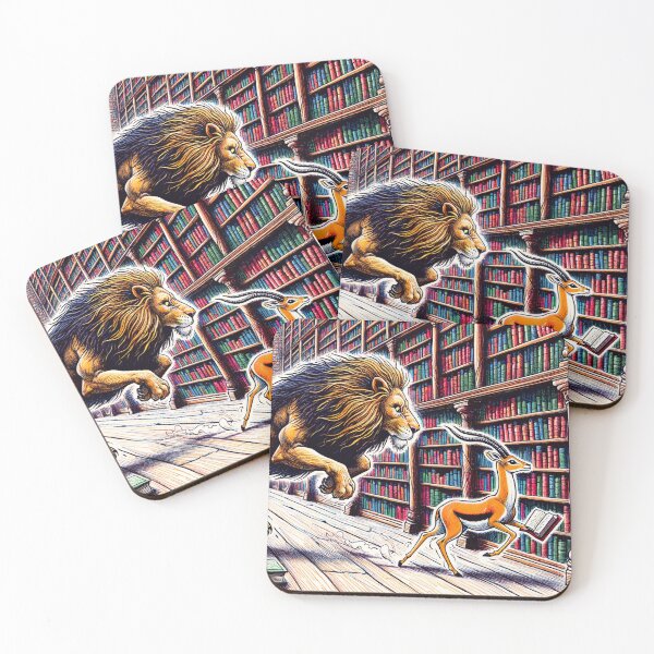 Item preview, Lion is hunting in the library designed and sold by M-Y-A-R-T-.