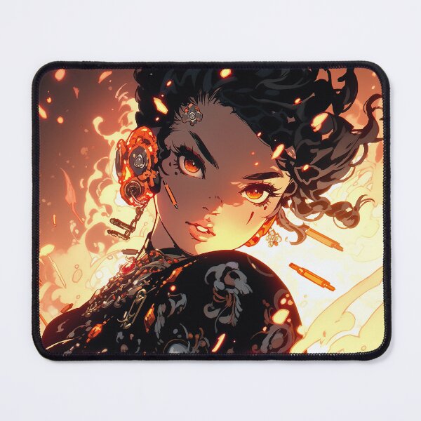 Item preview, Fierce Glowing Ember Fantasy Anime Girl designed and sold by bubblegoth.