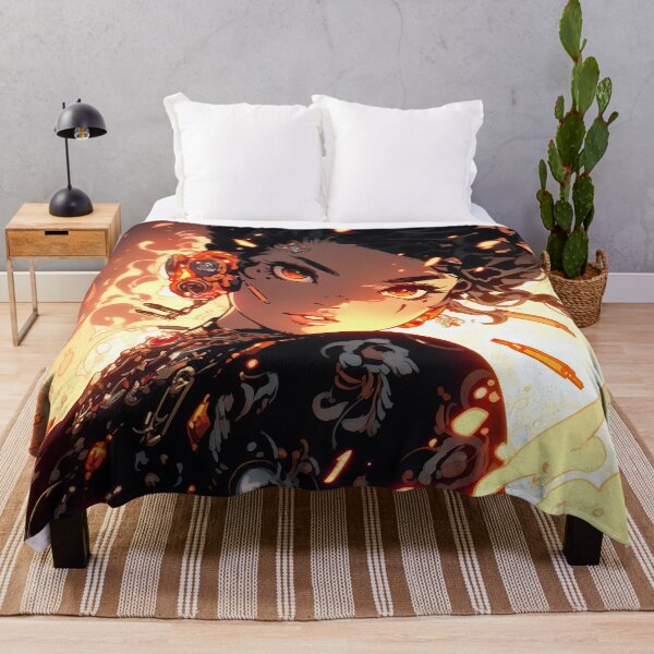 Item preview, Fierce Glowing Ember Fantasy Anime Girl designed and sold by bubblegoth.