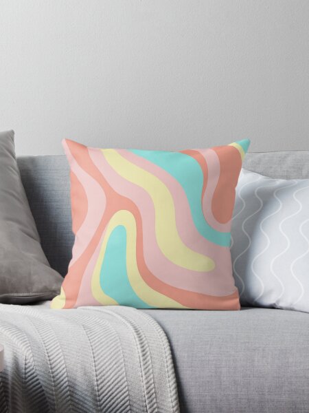 Item preview, Retro Coral, Yellow, Blue Swirl Vibes designed and sold by whereisunicorn.