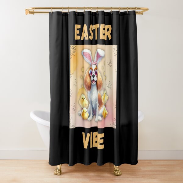 Item preview, Easter Vibe With a Happy Dog ​​and Little Chickens designed and sold by biggiraffeart.