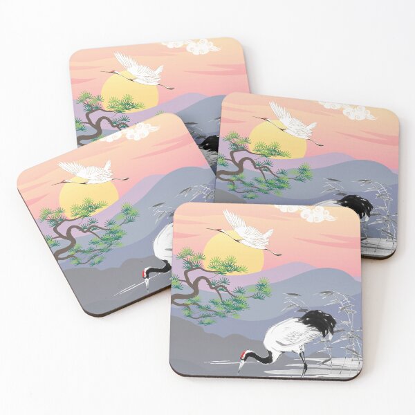 Item preview, Korean Crane and Nature – Traditional Asian Art designed and sold by mycreastyle.