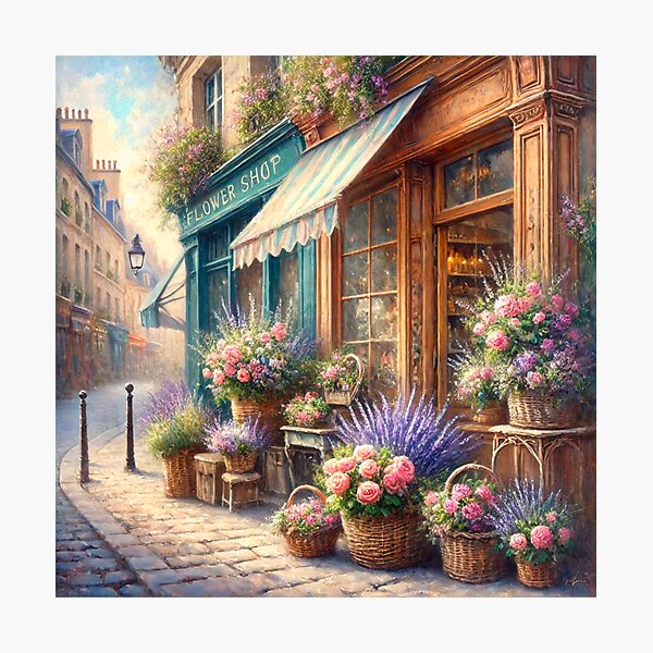 Aperçu de l'œuvre City Florist - Fleuriste dans une rue parisienne créée et vendue par Maguels.