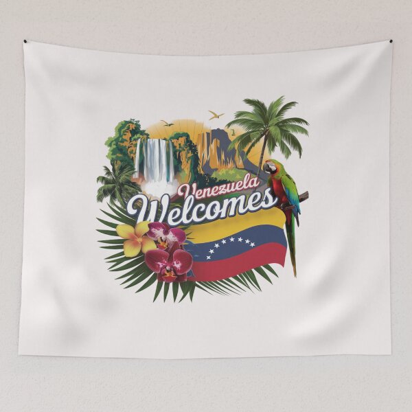 Item preview, Venezuela Welcomes Flag Map Angel, Caracas, Orinoco designed and sold by AnimalsDH305.