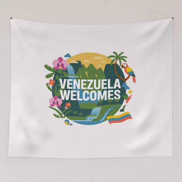 Item preview, Venezuela Welcomes Flag Map Angel, Caracas, Orinoco designed and sold by AnimalsDH305.