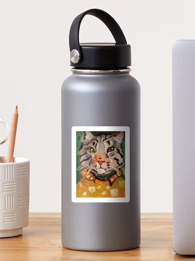 Aperçu 1 sur 3. Sticker avec l'œuvre Chat en imperméable jaune créée et vendue par Shannonkid24.