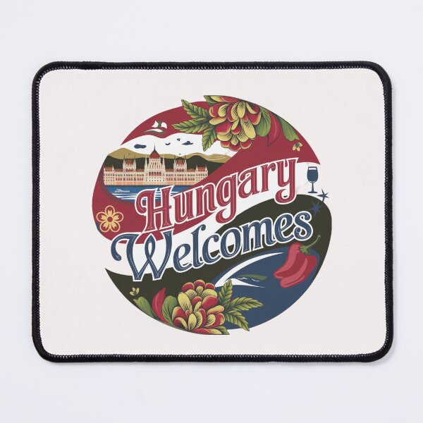 Item preview, Hungary Welcomes Flag Map Budapest, Danube, Balaton designed and sold by AnimalsDH305.