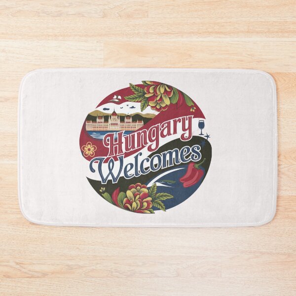 Item preview,  Hungary Welcomes Flag Map Budapest, Danube, Balaton designed and sold by AnimalsDH305.