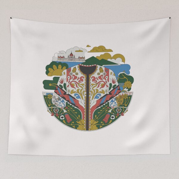 Item preview, Hungary Welcomes Flag Map Budapest, Danube, Balaton designed and sold by AnimalsDH305.