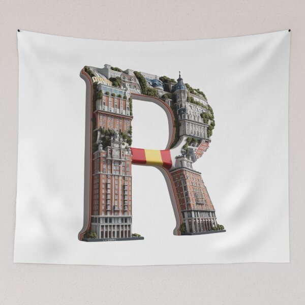 Item preview, Letter R Shaped with Madrid Architecture Letra R con  designed and sold by goodFather4ever.