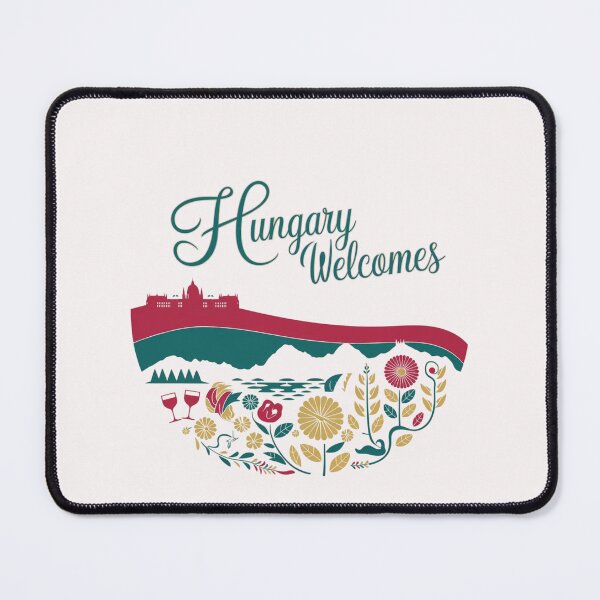 Item preview, Hungary Welcomes Flag Map Budapest, Danube, Balaton designed and sold by AnimalsDH305.