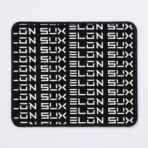Item preview, Elon Sux (Sucks) in Tesla Font: Black sticker or t-shirt designed and sold by PIXEL POP DESIGNS - Beyond the Norm!.