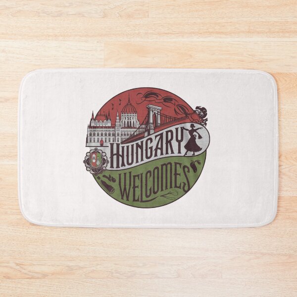 Item preview, Hungary Welcomes Flag Map Budapest, Danube, Balaton designed and sold by AnimalsDH305.
