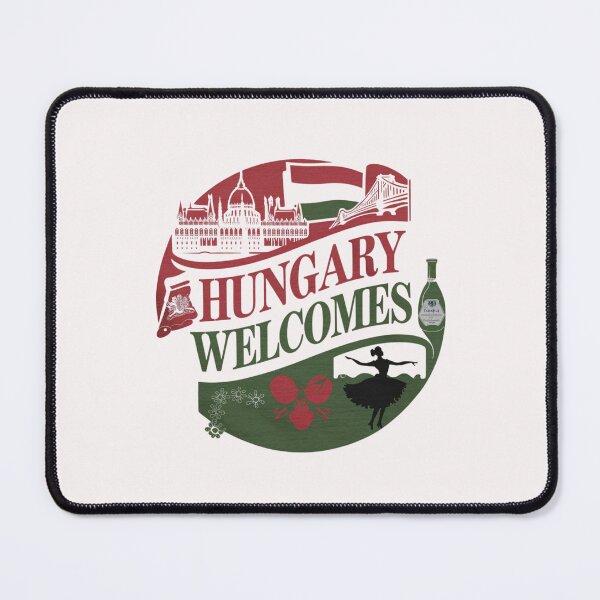 Item preview, Hungary Welcomes Flag Map Budapest, Danube, Balaton designed and sold by AnimalsDH305.