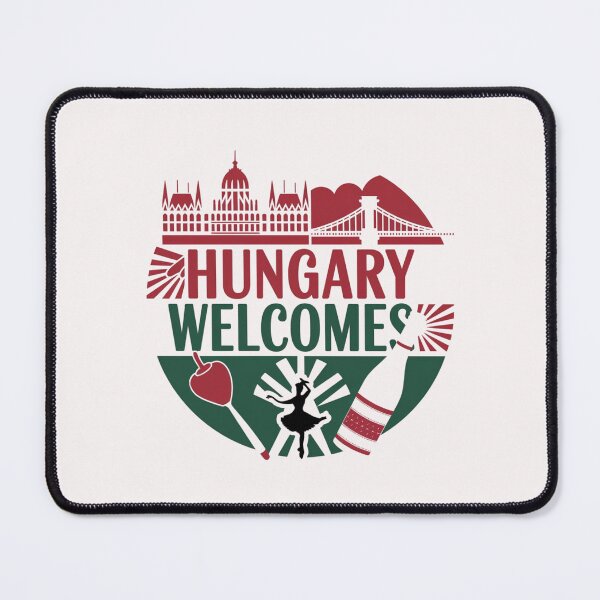 Item preview, Hungary Welcomes Flag Map Budapest, Danube, Balaton designed and sold by AnimalsDH305.