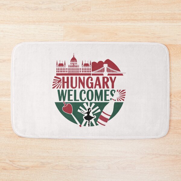 Item preview, Hungary Welcomes Flag Map Budapest, Danube, Balaton designed and sold by AnimalsDH305.