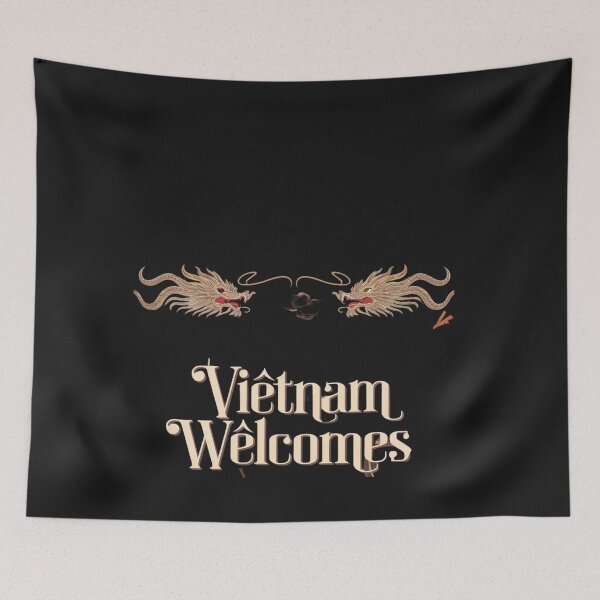Item preview, Vietnam Welcomes Flag Map Hanoi, Ho Chi Minh designed and sold by AnimalsDH305.