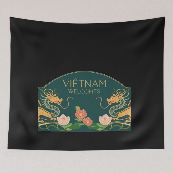 Item preview, Vietnam Welcomes Flag Map Hanoi, Ho Chi Minh designed and sold by AnimalsDH305.