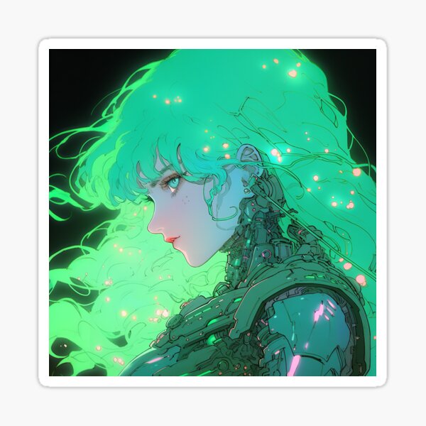 Item preview, Futuristic Neon Sci-Fi Anime Girl designed and sold by bubblegoth.
