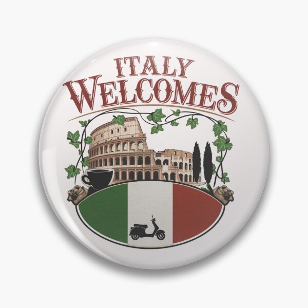 Item preview, Italy Welcomes Flag Map Rome, pizza,  designed and sold by AnimalsDH305.