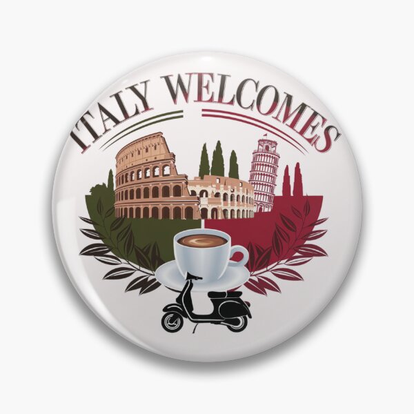Item preview, Italy Welcomes Flag Map Rome, pizza,  designed and sold by AnimalsDH305.
