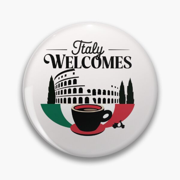 Item preview, Italy Welcomes Flag Map Rome, pizza,  designed and sold by AnimalsDH305.