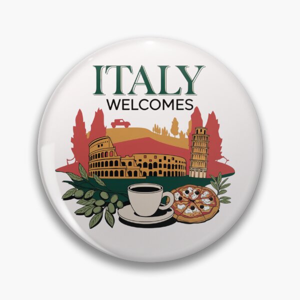 Item preview, Italy Welcomes Flag Map Rome, pizza,  designed and sold by AnimalsDH305.