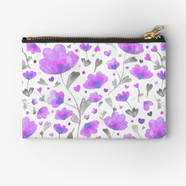 Aperçu de l'œuvre Douces fleurs aquarelle motif répété violet gris créée et vendue par Manacraftoon.