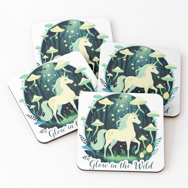 Item preview, Glow in the Wild Unicorn: Bioluminescent Forest designed and sold by zoughlal.