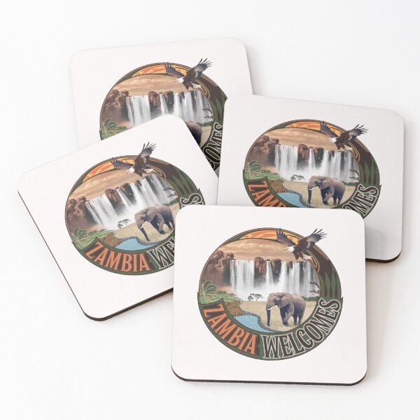 Item preview, Zambia Welcomes Flag Map Zambezi River,  designed and sold by AnimalsDH305.