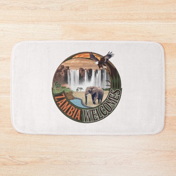 Item preview, Zambia Welcomes Flag Map Zambezi River,  designed and sold by AnimalsDH305.