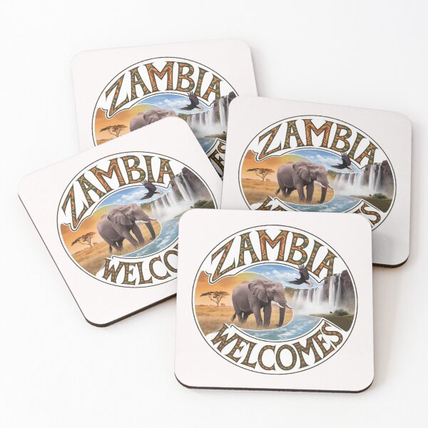 Item preview, Zambia Welcomes Flag Map Zambezi River,  designed and sold by AnimalsDH305.