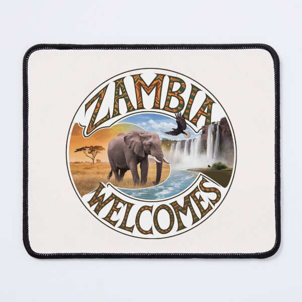 Item preview, Zambia Welcomes Flag Map Zambezi River,  designed and sold by AnimalsDH305.