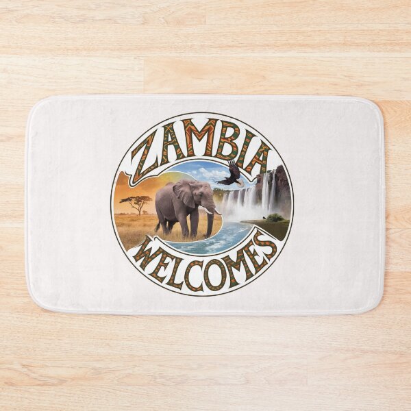 Item preview, Zambia Welcomes Flag Map Zambezi River,  designed and sold by AnimalsDH305.