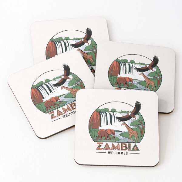 Item preview, Zambia Welcomes Flag Map Zambezi River,  designed and sold by AnimalsDH305.