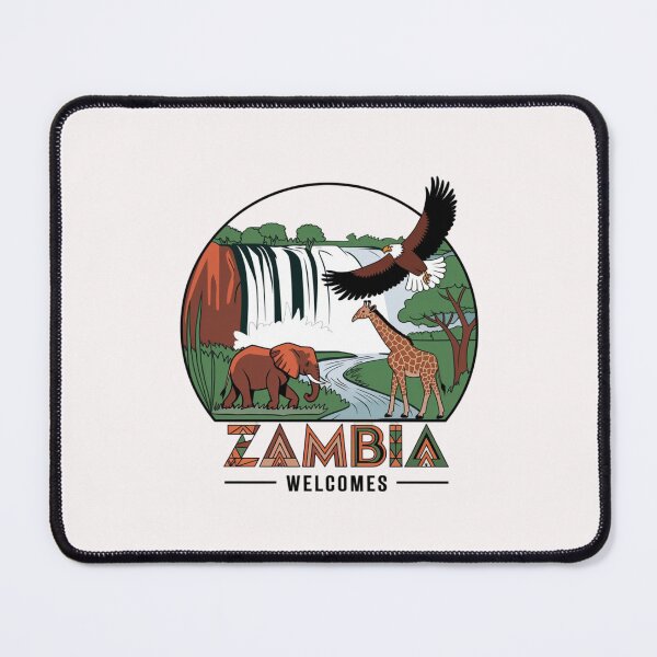Item preview, Zambia Welcomes Flag Map Zambezi River, designed and sold by AnimalsDH305.