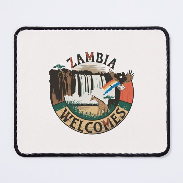 Item preview, Zambia Welcomes Flag Map Zambezi River, designed and sold by AnimalsDH305.