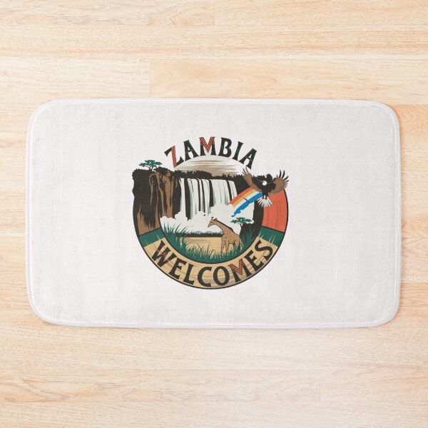 Item preview, Zambia Welcomes Flag Map Zambezi River,  designed and sold by AnimalsDH305.