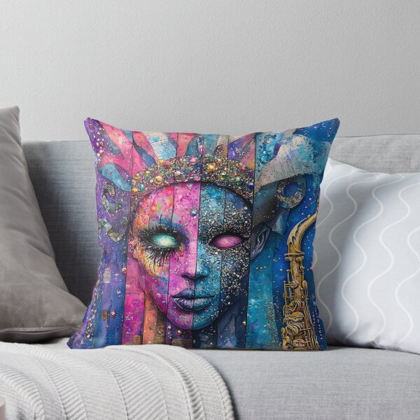 Item preview, Mardi Gras 2025 Art Nouveau Jester - Fantasy Surreal Saxophone Portrait designed and sold by AnnDesignStudio.