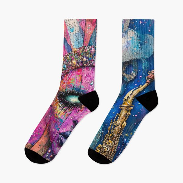 Item preview, Mardi Gras 2025 Art Nouveau Jester - Fantasy Surreal Saxophone Portrait designed and sold by AnnDesignStudio.
