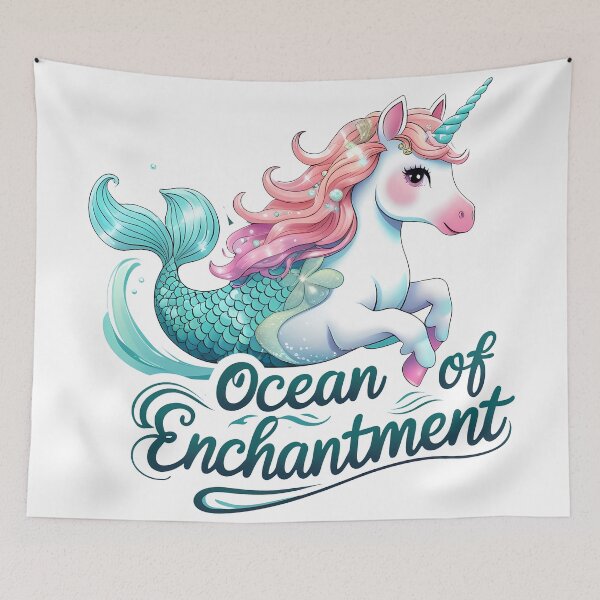 Item preview, Ocean of Enchantment Unicorn: Mermaid Magic designed and sold by zoughlal.