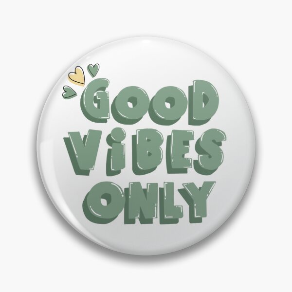 Item preview, “Good vibes only” green bubble writing with little hearts designed and sold by Articbee.