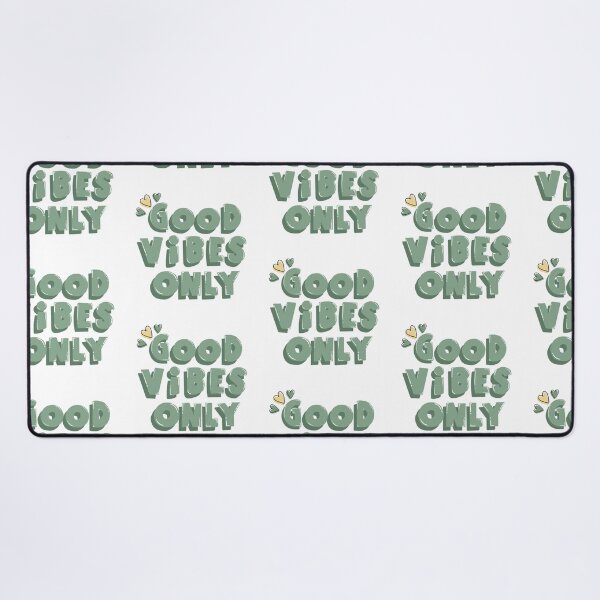 Item preview, “Good vibes only” green bubble writing with little hearts designed and sold by Articbee.